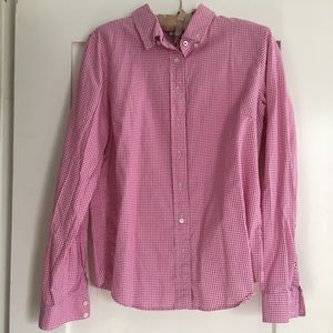 J. Crew Pink & White Checked Button Down Shirt